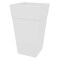 Bloem Tall Finley Tapered Square Planter: 25" - Casper White - Matte Textured Finish, 100% Recycled Plastic Pot, For Indoor and Outdoor Use, Gardening, 9 Gallon Capacity